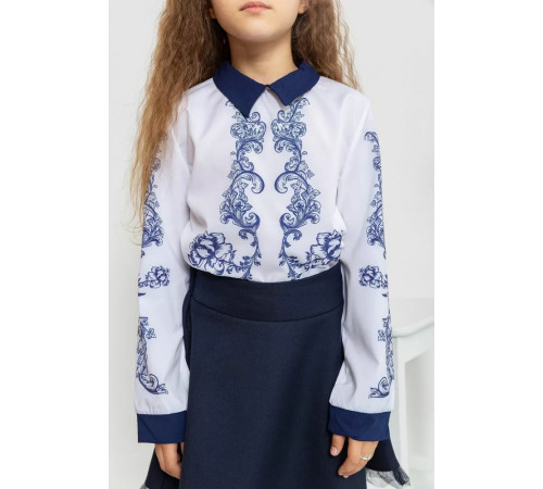 Блузка ошатна для дівчаток, колір синьо-білий, 172R026