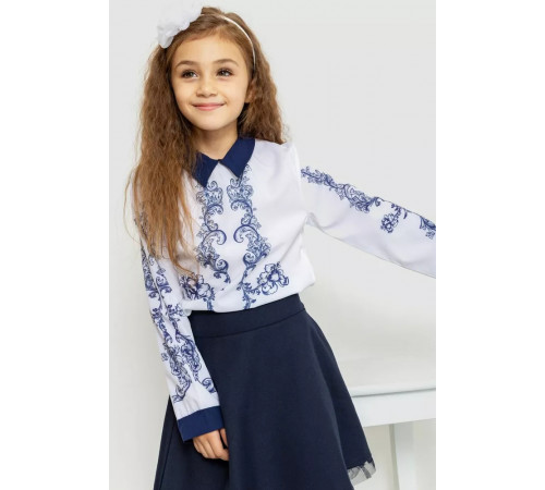 Блузка ошатна для дівчаток, колір синьо-білий, 172R026