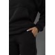 Спортивный женский костюм на флисе, цвет черный, 177R055
