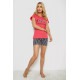 Піжама жіноча з принтом, колір рожевий, 243R3255
