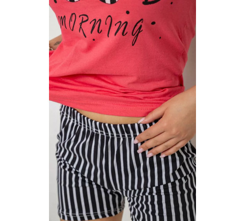 Піжама жіноча з принтом, колір рожевий, 243R3255