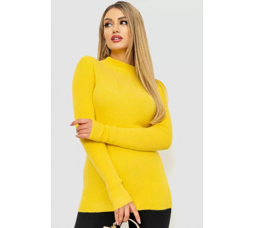 Кофта жіноча однотонна базова, колір жовтий, 244R2032