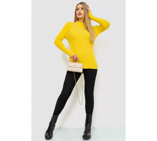 Кофта жіноча однотонна базова, колір жовтий, 244R2032
