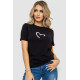 Футболка жіноча з принтом, колір чорний, 238R57384