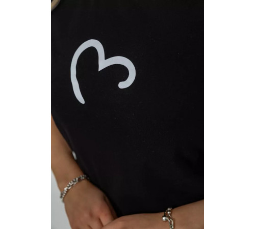 Футболка жіноча з принтом, колір чорний, 238R57384