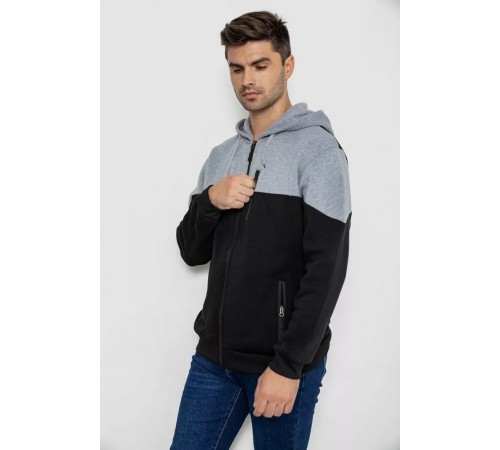 Кофта мужская на флисе, цвет серо-черный, 244R2563. Кофта мужская на флисе, цвет серо-черный, 244R2563.