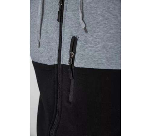 Кофта мужская на флисе, цвет серо-черный, 244R2563. Кофта мужская на флисе, цвет серо-черный, 244R2563.