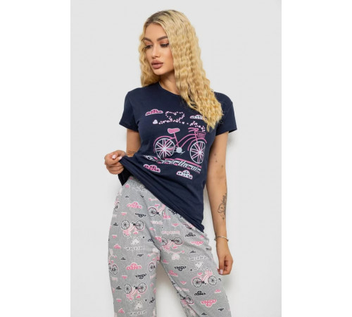 Женская пижама с принтом, цвет синий, 243R7523.