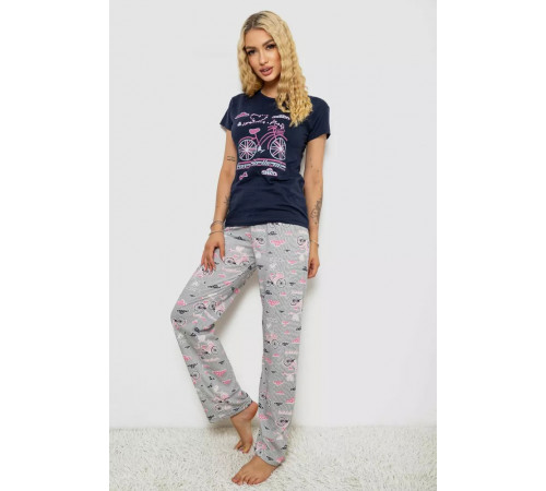 Женская пижама с принтом, цвет синий, 243R7523.