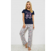 Женская пижама с принтом, цвет синий, 243R7523.