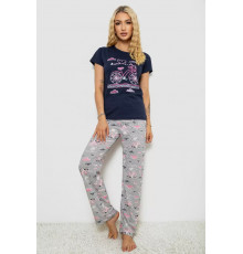 Женская пижама с принтом, цвет синий, 243R7523.
