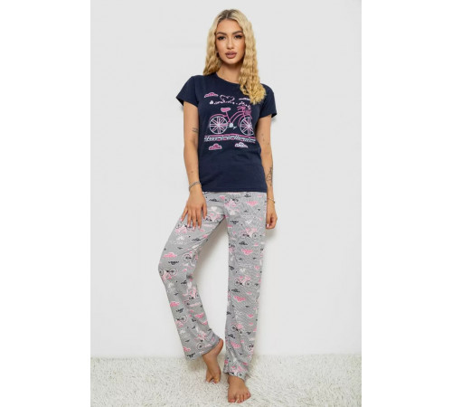 Женская пижама с принтом, цвет синий, 243R7523.