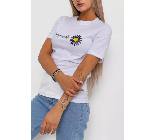 Женская футболка с принтом, цвет белый, 238R01632