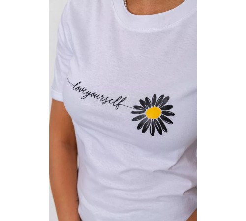 Женская футболка с принтом, цвет белый, 238R01632