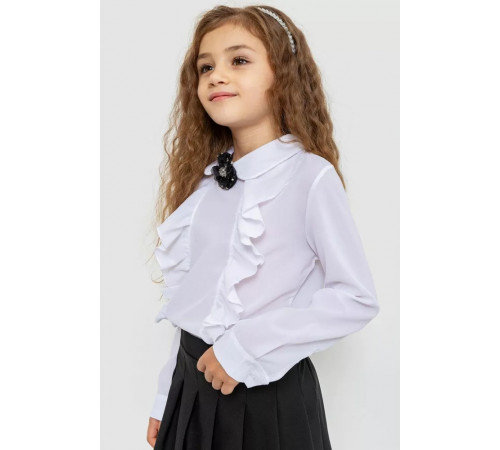 Блуза для девочек нарядная, цвет белый, 172R103.