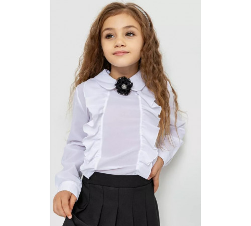 Блуза для девочек нарядная, цвет белый, 172R103.