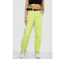 Джинси жіночі балони, колір салатовий, 182R00309