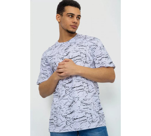 Футболка чоловіча з принтом, колір біло-чорний, 219R020