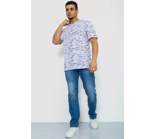 Футболка чоловіча з принтом, колір біло-чорний, 219R020