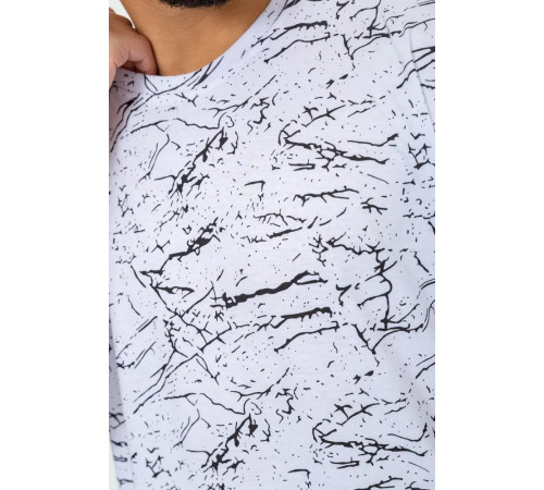 Футболка чоловіча з принтом, колір біло-чорний, 219R020