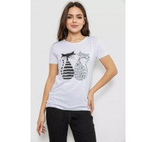 Женская футболка с принтом, цвет белый, 244R502