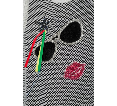 Костюм для дівчаток ошатний, колір біло-чорний, 247R286