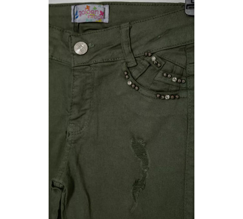 Джинси для дівчаток, колір хакі, 247R10043