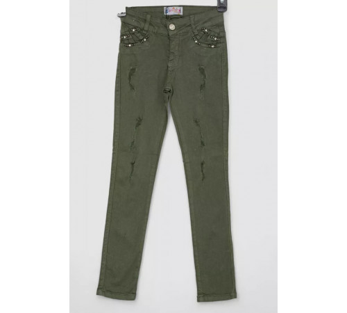 Джинси для дівчаток, колір хакі, 247R10043