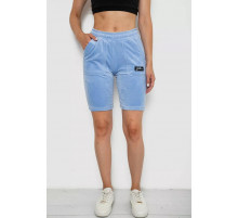 Шорты женские велюровые, цвет голубой, 238R58169-1.