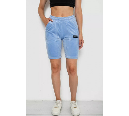 Шорты женские велюровые, цвет голубой, 238R58169-1.