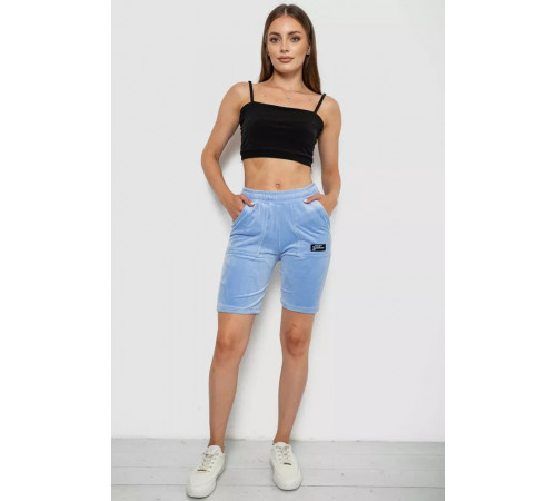 Шорты женские велюровые, цвет голубой, 238R58169-1.