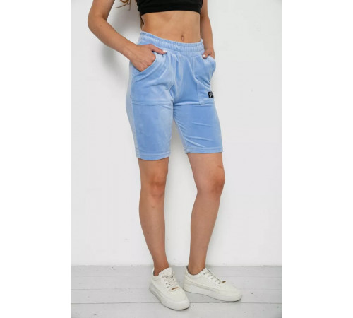 Шорты женские велюровые, цвет голубой, 238R58169-1.