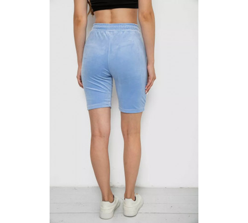 Шорты женские велюровые, цвет голубой, 238R58169-1.