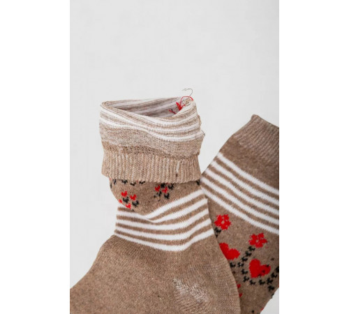 Шкарпетки жіночі з принтом, колір бежевий, 238R336-4