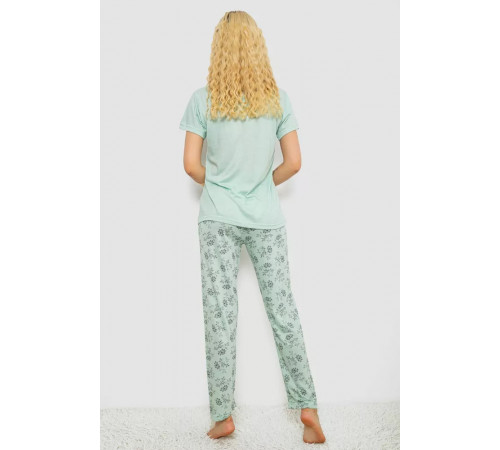 Женская пижама с принтом, цвет мятный, 243R10200