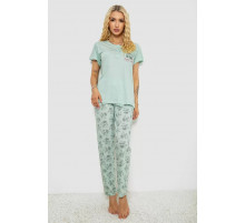 Піжама жіноча з принтом, колір м'ятний, 243R10200