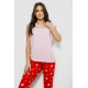 Женская пижама с принтом, цвет розовый, 243R1602-010.