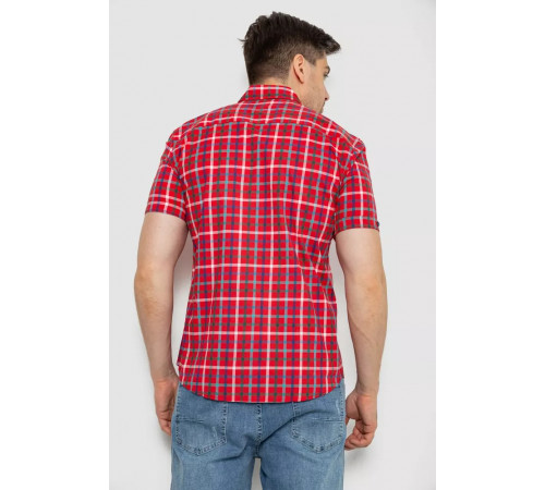 Сорочка чоловіча в клітку, колір червоний, 214R831