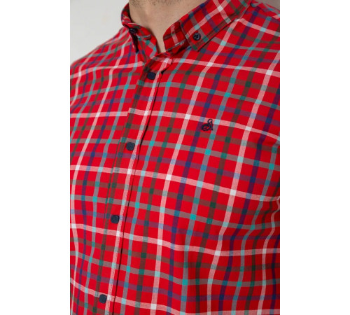 Сорочка чоловіча в клітку, колір червоний, 214R831