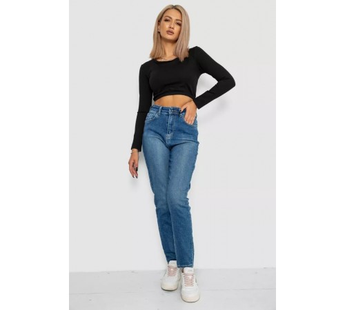 Джинси жіночі Mom-fit стрейч, колір синій, 244R1136 Джинси жіночі Mom-fit стрейч, колір синій, 244R1136