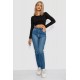 Джинси жіночі Mom-fit стрейч, колір синій, 244R1136