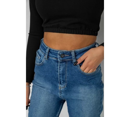 Джинси жіночі Mom-fit стрейч, колір синій, 244R1136 Джинси жіночі Mom-fit стрейч, колір синій, 244R1136