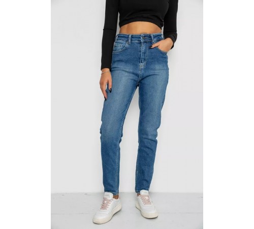 Джинси жіночі Mom-fit стрейч, колір синій, 244R1136 Джинси жіночі Mom-fit стрейч, колір синій, 244R1136