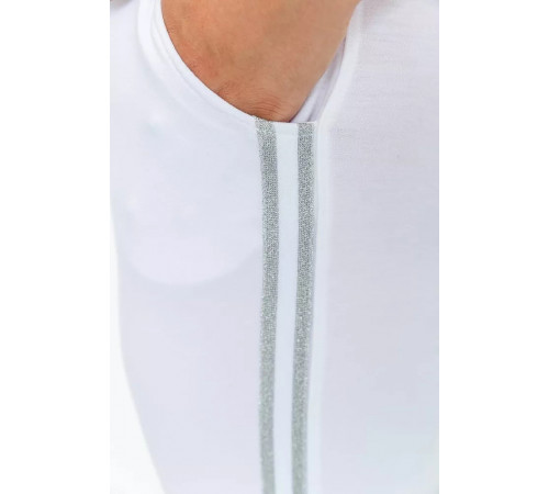 Капри женские с лампасами, цвет белый, 102R5174-1.