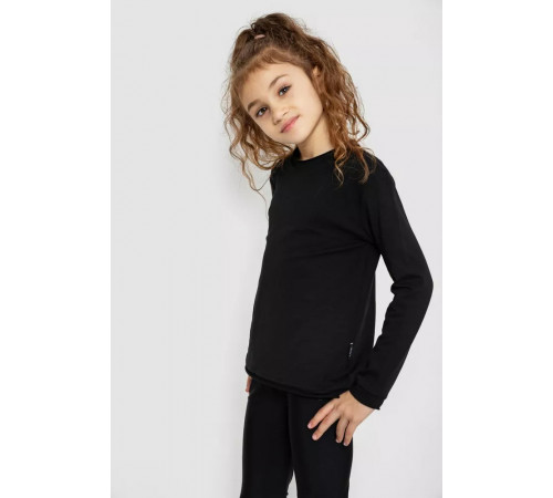 Лонгслив однотонный унисекс, цвет черный, 102R1532