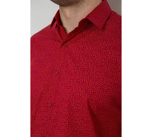 Сорочка чоловіча з принтом, колір червоний, 214R7339-1