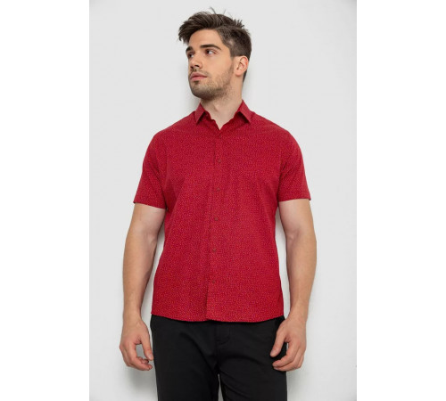 Сорочка чоловіча з принтом, колір червоний, 214R7339-1