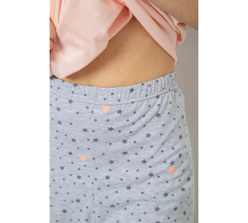 Жіноча піжама з принтом, колір персиковий, 243R1602-008