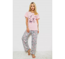 Жіноча піжама з принтом, колір рожевий, 243R7525