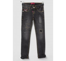 Джинсы для девочки, цвет черный, 247R8415